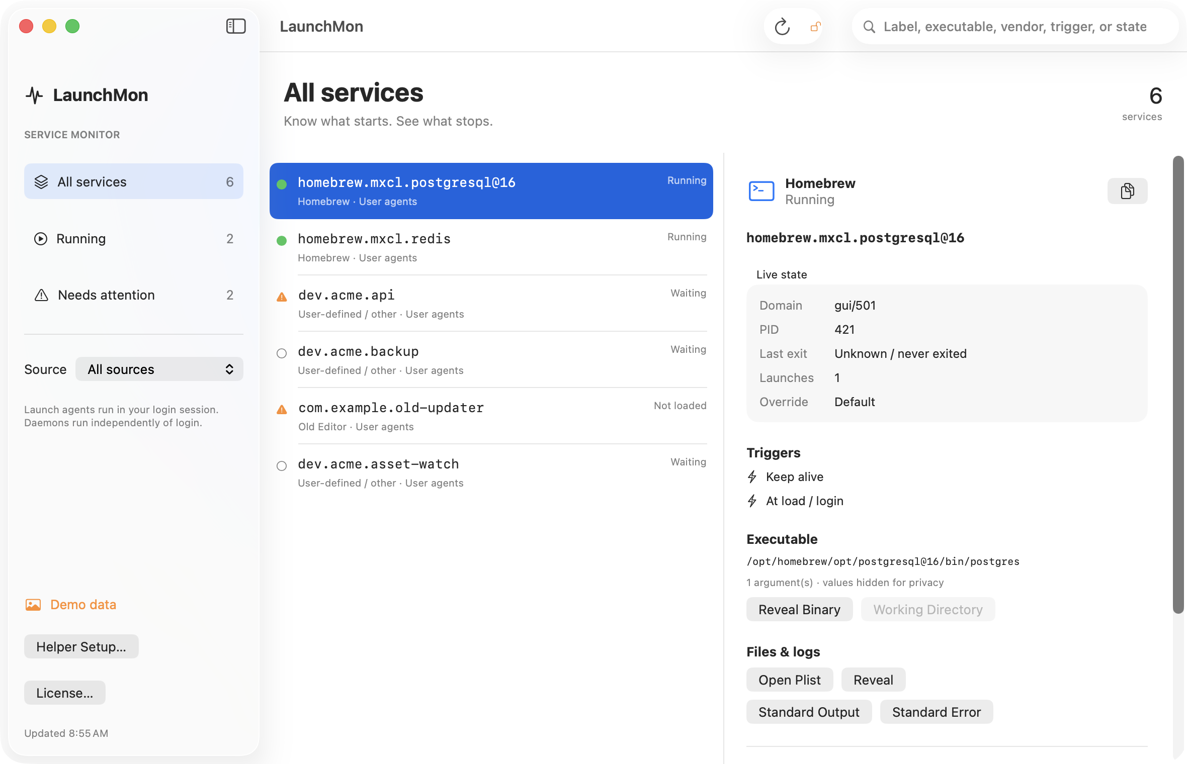 Use launchctl kill for a temporary stop, or bootout to remove the job’s registration without deleting its plist.